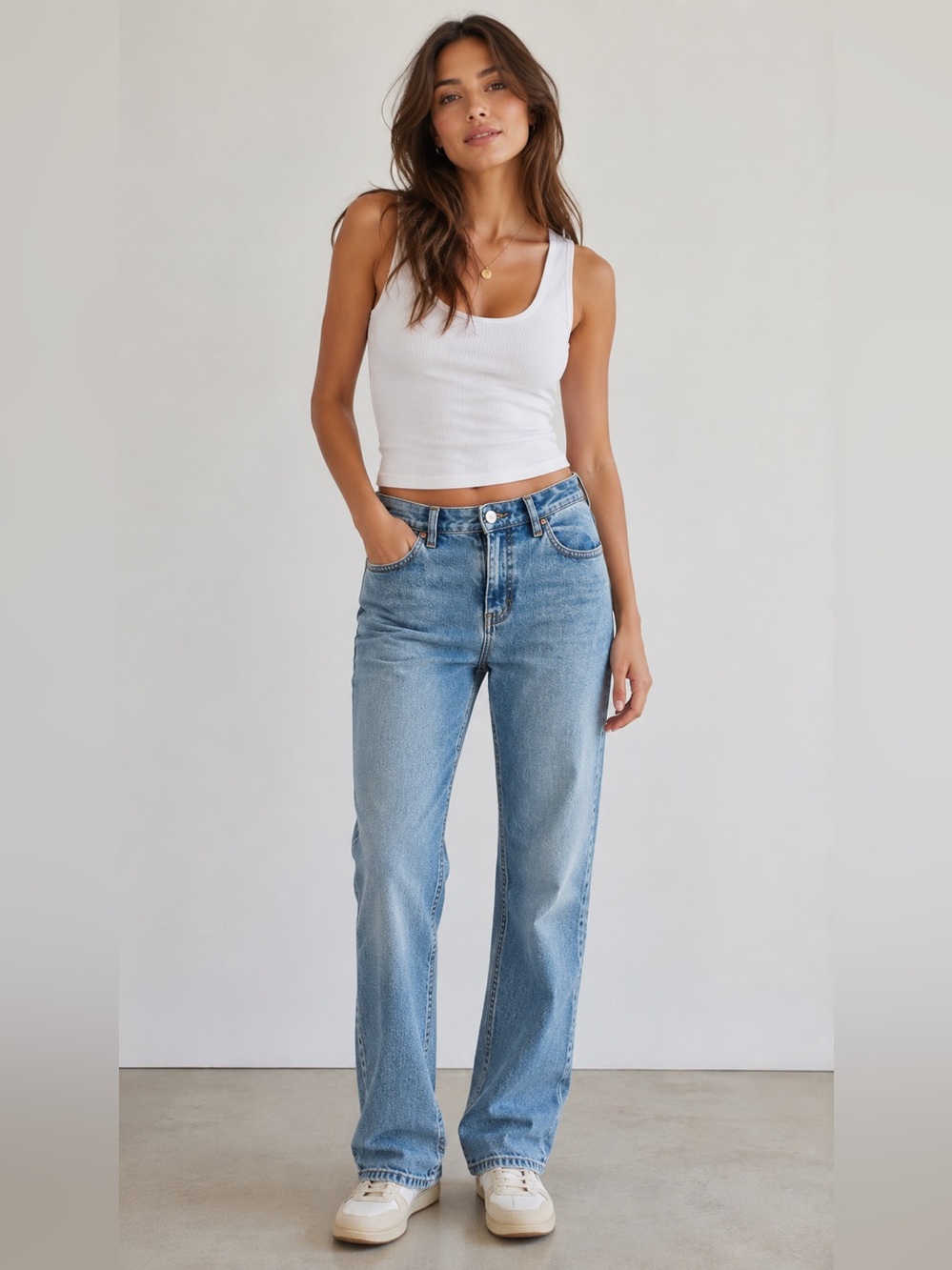 We The Free Straight Leg Jeans in Light Blue Wash